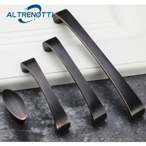 Cabinet Furniture Handle Zinc Alloy Black American Drawer Wardrobe Door Pull Cupboard Kitchen Closet Simple Modern Knob Hardware