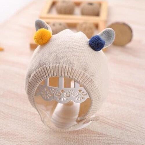 Hat autumn and winter baby warm knitted hat cute boys and girls winter woolen hat winter hat