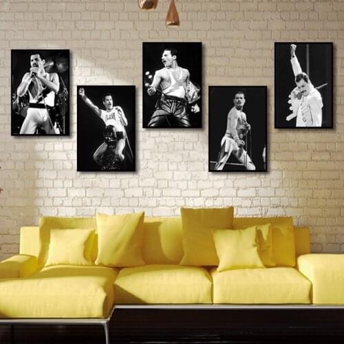 Nordic Famous Rock Singer Poster Black White Vintage Star Portrait Canvas Paintings Modern Home Decoration Wall Art Pictures
