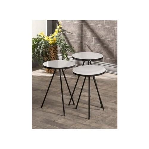 Modern Zigon coffee table 3 Pcs Metal Toe Black White coffee tables table basse furniture living room table