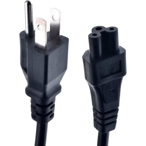 USA C5 AC Power Cord 1.5m 5ft Nema 5-15P Power Supply Lead Cable Wires For Notebook Laptop AC Adapters Micky connecter