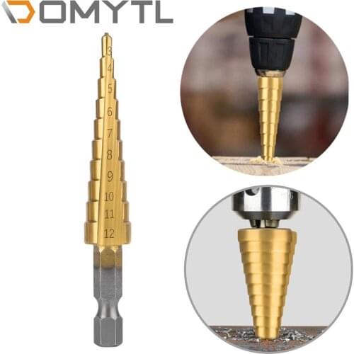 Step Drill Bit Metric Hexagonal Shank Straight Groove Hss Stepped Pagoda Metal Reaming Tool 4241 Processing 5mm Thickness