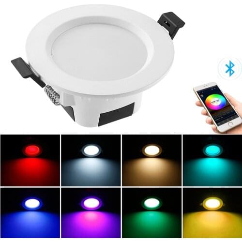 1X RGB Warm Cool White 3 in 1 Changeable LED Ceiling Lamp Down Light Bluetooth Mesh APP/Voice Group Controller Timer Dimmer