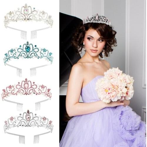 1PC Crystal Princess Crown Handmade Rhinestone Tiara For Girl Birthday Model Catwalk Fashion Childrens Headwear Hair Accessory