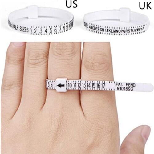 UK/US Standard Finger Ring Size Handmade Measuring Tape Ruler Loop Gauge Tool Official Finger Measure Gauge
