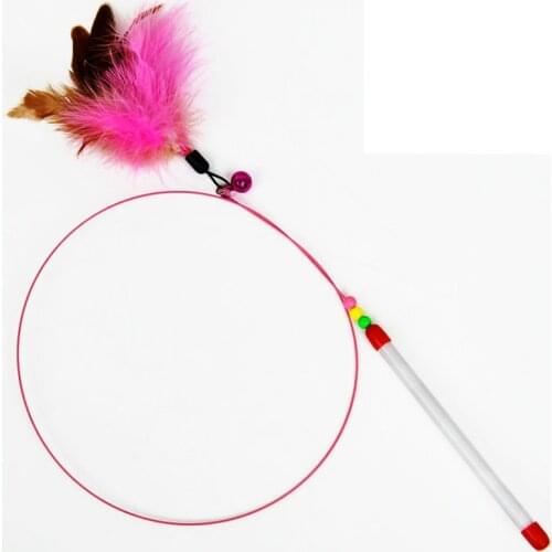 Kitten Cat Funny Toy Rod Soft Feather Bells Ball Play Pet Dangler Teaser Wand Interactive Stick Pet Cat Supplies 20pc/lot