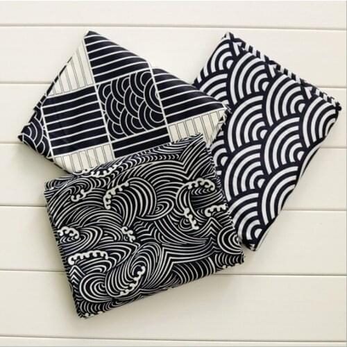 Wave Print 100% Twill Cotton Fabric Patchwork Tissue DIY Handmade Sewing Craft The Cloth Bedding Home Textiles Material