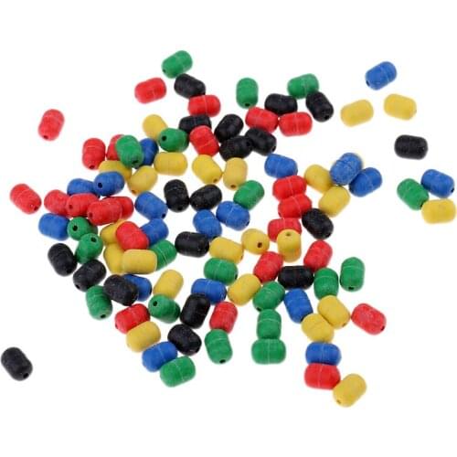 100 Pcs Colorful Buffer Beads Rubber Shock Rig Beads Cylinder Carp Fishing Float Beads
