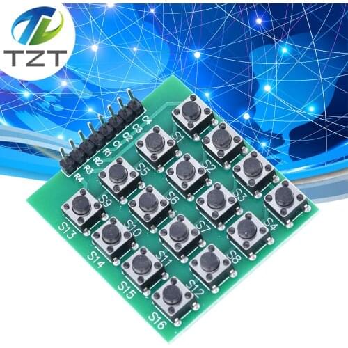 8pin 4*4 4x4 Matrix 16 Keys Button Keypad Keyboard Breadboard Module MCU for arduino Diy Kit