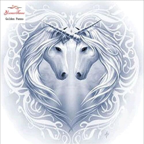 Diamond Painting Full Square 5D Diy Daimond Embroidery Diamant Mosaic Sale Displasy Broderie Diamant White horse picture 02