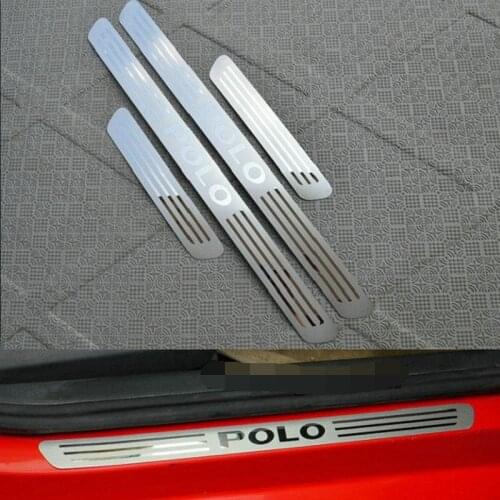 Car Styling FOR VOLKSWAGEN STAINLESS STEEL POLE STELL DOOR DOOR PLATES STEEL PANEL PLATES SCUFF POLO Plate 2011-2016