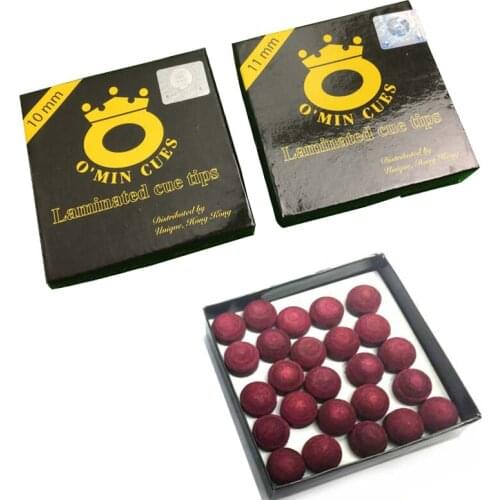 Free shipping 50pcs/lot Original Omin cue tips 10mm/11mm leather red snooker cue tips Billiard accessories