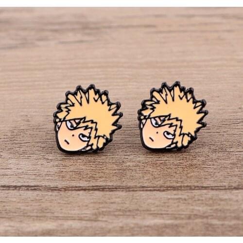 BG1133 Anime Boy Stainless Steel Earrings High Quality Metal Cartoon Anime Ear Studs Cute Girls Jewelry Gift
