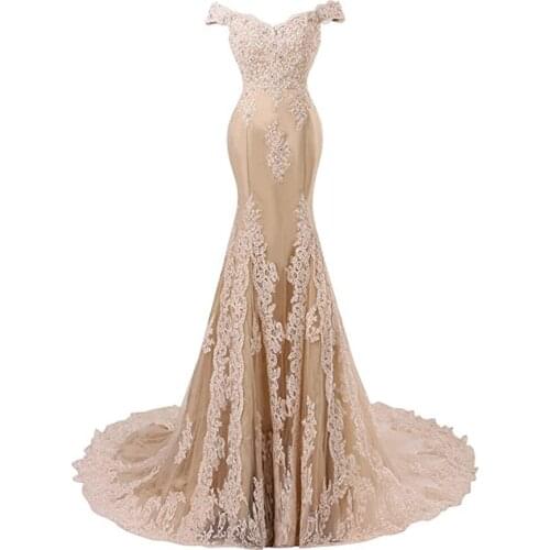Champagne mother formal dress long lace evening dress V-neck evening dress large size support customization