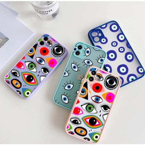 Lucky Eye Blue Evil Eye Print Hard Phone Case For iPhone SE2020 12 mini 11 Pro Max XR X XS MAX 7 8 6s Plus Shockproof Back Cover