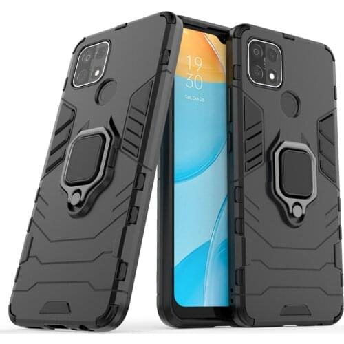 For Case OPPO A15 Cover For OPPO A15 Capas Bumper Shockproof Heavy Bumper PC Holder Magnetic Armor Case For OPPO OPPO A15 Fundas