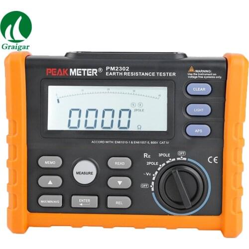 PM2302 Digital Earth Ground Resistance Tester Meter 0 ohm-4000 ohm