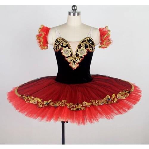 Women/Child Red Classical Pancake Ballet Tutu Skirt For Spanish Dance Competition Costume Girl Ballerina High Quality Stage Wear