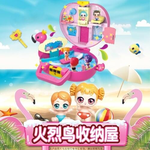 Eaki Yiqi surprise open guess music Flamingo storage box happy house blind box doll house girl gift box