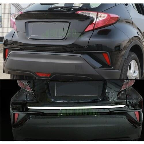 For To yota C-HR CHR 2017-2019 Chrome Rear Trunk Lid Edge Cover Trim Tailgate Door Handle Molding Garnish Strip Stainless Steel