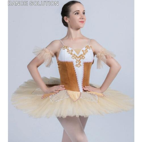Brown Velvet Stretch Camisole Professional Pancake Tutu Classical Dancewear for Women & Children Ballerina Dance Costumes BLL135