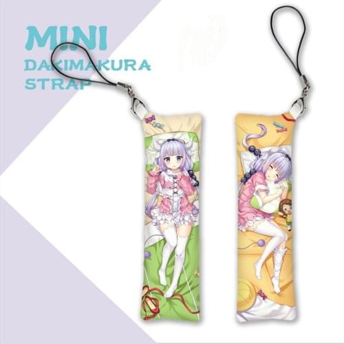 Kobayashi-san Chi no Maid Dragon Mini Dakimakura Keychain Kanna Hanging Pillow Phone Strap Custom Made Pendants Key Chain Gift