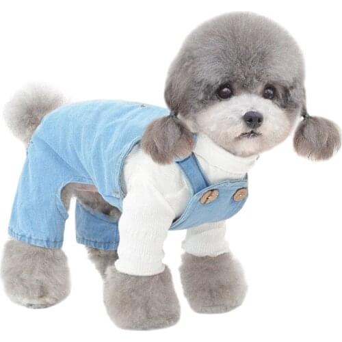 Small Dog Overalls Jumpsuit Puppy Outfit Rompers Spring Autumn Dog Clothes Corgi Pomeranian Bichon Poodle Schnauzer Costume 2021
