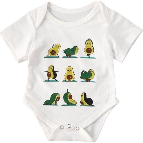 0-18M Newly Infant Baby Girls Boys Bodysuits Fruit Print Short Sleeve Cotton Jumpsuits 5 Style