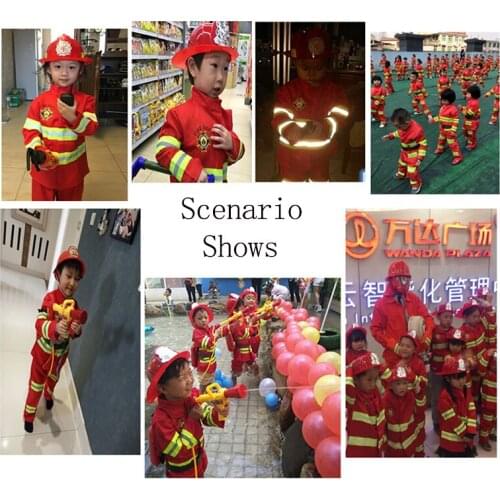 Fireman Cosplay Costume Halloween Costumes for Child Firefighter Uniform Birthday Party Performance Clothing Carnival Party