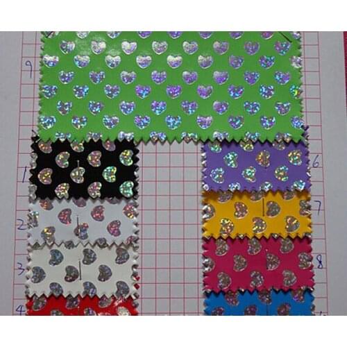 Laser shiny PU synthetic leather, artificial leather, Holographic special leather Custom made embossed bronzing Silver