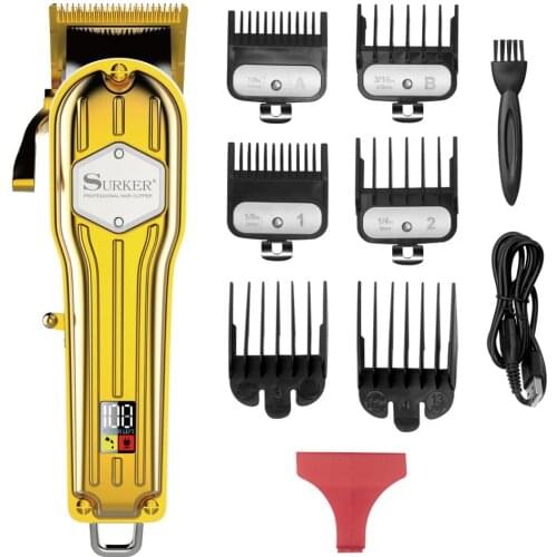 "Hair Clipper Professional Barber Clippers Adjustable Cutter for Men Waterproof Haircut Machine Cordless Hair Trimmer Voltage"