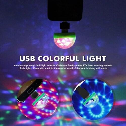 Mini USB LED Disco DJ Stage Light Portable Family Party Ball Colorful Light Atmosphere Light For Home Party Decor Garden Home