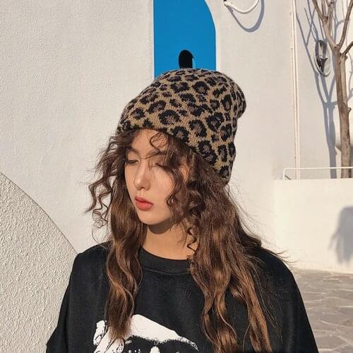 2021 Fashion Bonnet Winter Leopard Print Hats for Women Hats Men Beanie Chapeau Casquette Femme Cap Bonnet Beanies Hip Hop Caps