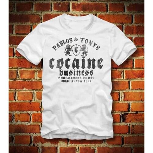 T Shirt Kokain Pablo Escobar Tony Montana El Chapo Drugs Pot 2019 New Short Sleeve Men Fashion Men T Shirts Round Neck
