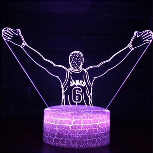 Basketball Team Star NightLight Decorations for Room ColorsLighting for Home Night Table Lamp Three-dimensional Child DeskLED164