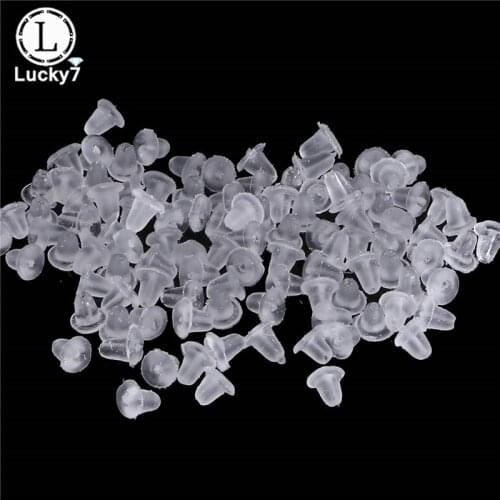 Wholesale 100pcs/lot DIY Earrings Accessories Transparent Ear Caps Silicone Earplugs Plastic Earrings Studs Silicone Ear Back