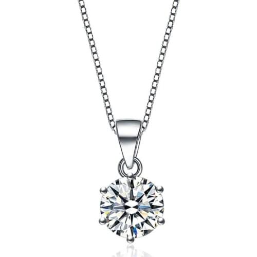 925 Sterling Silver Romantic Wedding Necklace Jewelry Cubic Zirconia Pendant Necklace for Women Necklace Accessories
