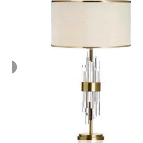 Post-Modern American Crystal Column Table Lamp Fashion Simple European Model Room Living Room Table Lamp Hotel Room Table Lamp