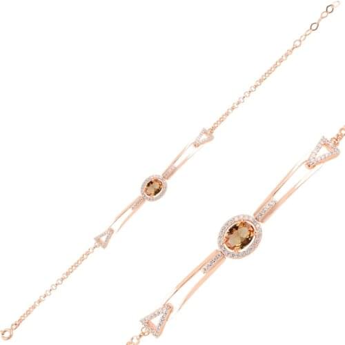 Silver 925 Sterling Zultanite & Zircon Crystal Bracelet