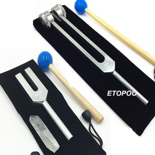 Health care Aluminum alloy OM136.1 chakra tuning fork and 4096Hz crystal tuning fork Sound Healing Therapy tool