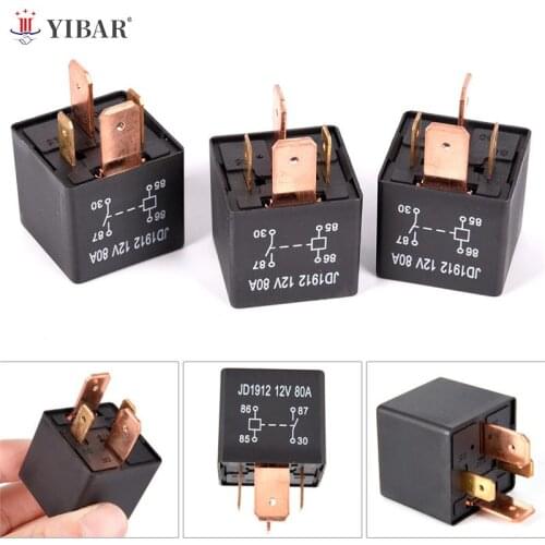 Waterproof Heavy Duty Relay 4Pin DC 24V 12V 80A JD1912 Automotive Car Relay Convenient