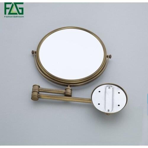 High quality Fashion antique copper retractable Wall bathroom mirror/ 8 inch 3x magnifying wall mounted bath makeup mirror