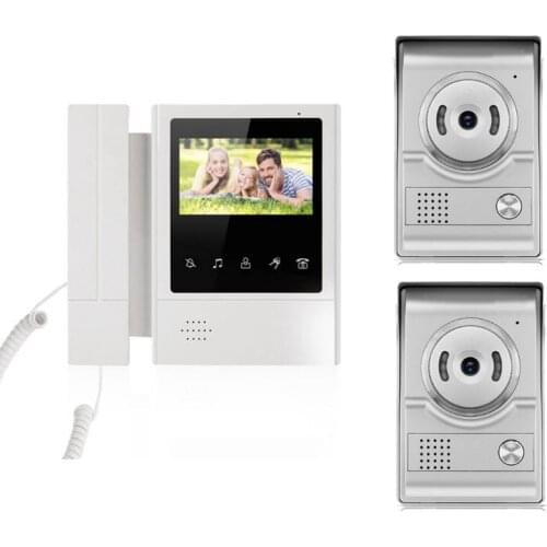 XINSILU IntercomDoorbell Home Security Video SystemTouch Key LCD Color Monitor 4.3" Video Door Phone Night Version Camera 2V1