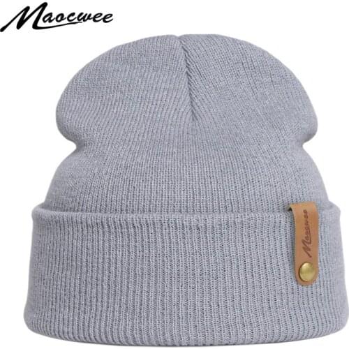 Women Men Knitted Skuilles Beanies Hats Caps Autumn Winter Unisex Adult Soild Green Black Balaclava Beanies Hats Dad Cap Bones