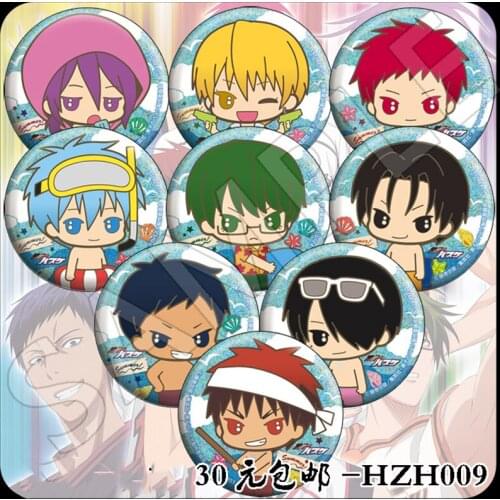 ZXFJXR 58MM Kuroko No Basket Boys Basketball Kagami Kuroko Junpei Takao kazunari Basketball Icons Brooch Badge Pins