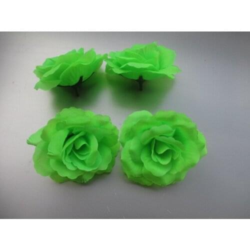 10pcs green Color Small Tea Rose Diy Rose Flower Silk Flowers Artificial Flowers Heads For Home Wedding Decoration Flower Head