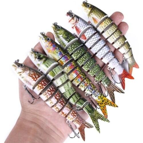 13.6cm 19g Sinking Wobblers 8 Segments Fishing Lures New Multi Jointed Swimbait Hard Bait Fishing Tackle For Bass Isca Crankbait