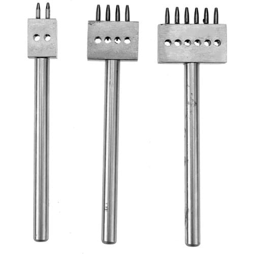 3Pcs/set Hole Punches Handmade Leather Tool Home Punching Lacing Stitching Punch 2/4/6mm Leather Craft Tools