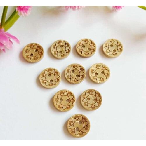 50pcs/lot 2 Holes 13mm Coconut Buttons Scrapbooking Decoration Button Sewing Accessories Embellishment botones