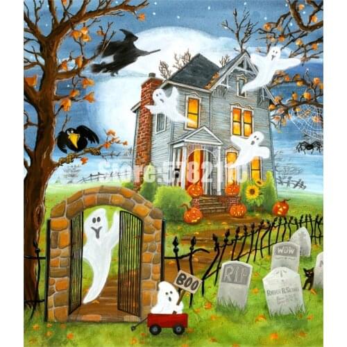 5D DIY Diamond Mosaic Halloween Diamond Painting Full Square Rhinestones Stitch Embroidery Wall Stickers Needlework Decor Gifts